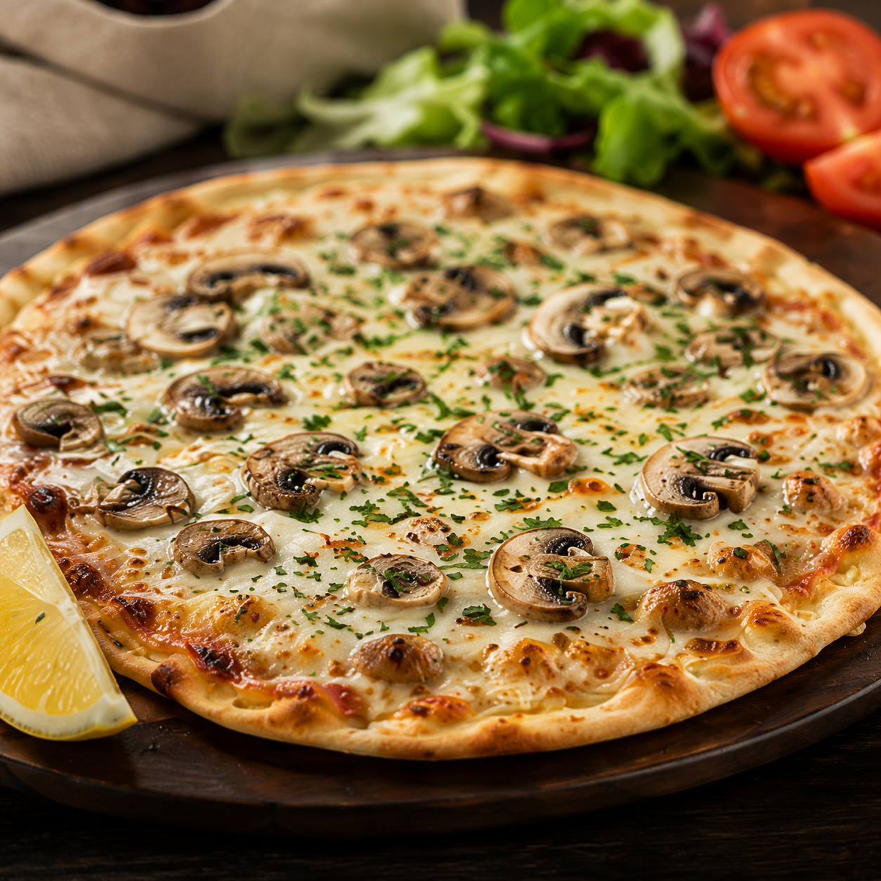 Mushroom Cheese Pizza (Flatbread)